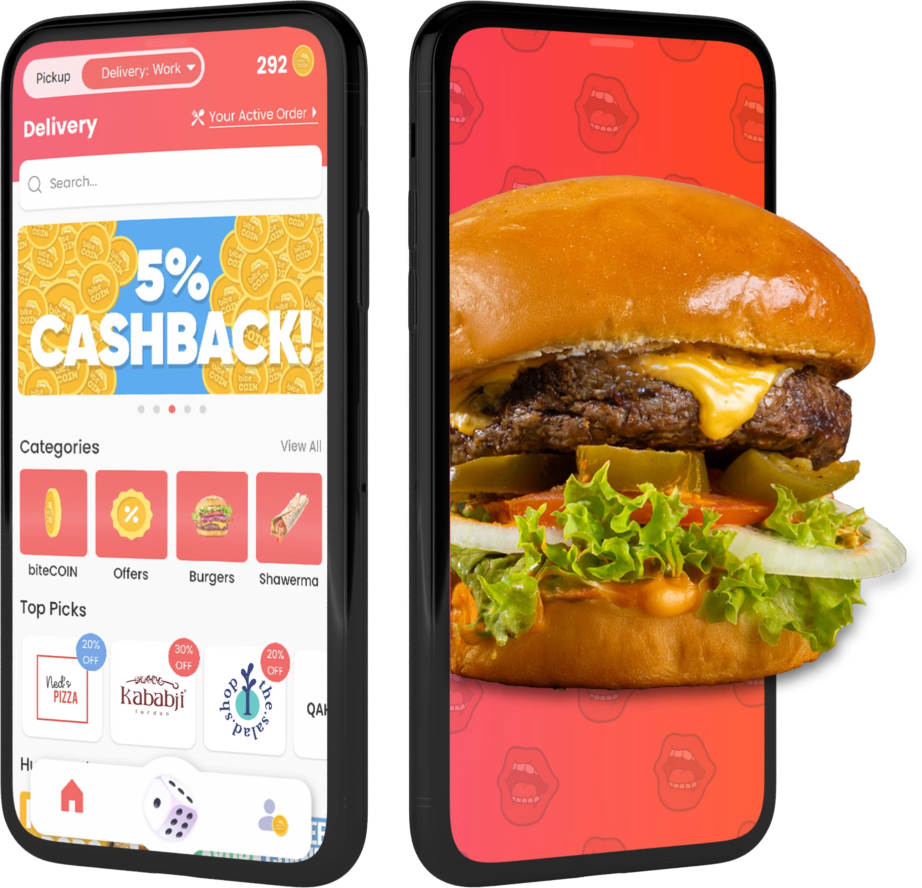 bite app showing local restaurant selection in Amman